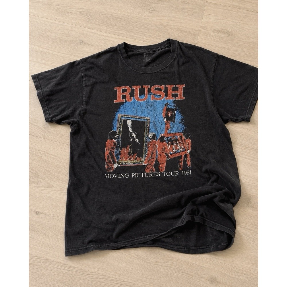 Vintage Rush Moving Pictures Tour 1981 T Shirt Men's Large Double Sided Fade